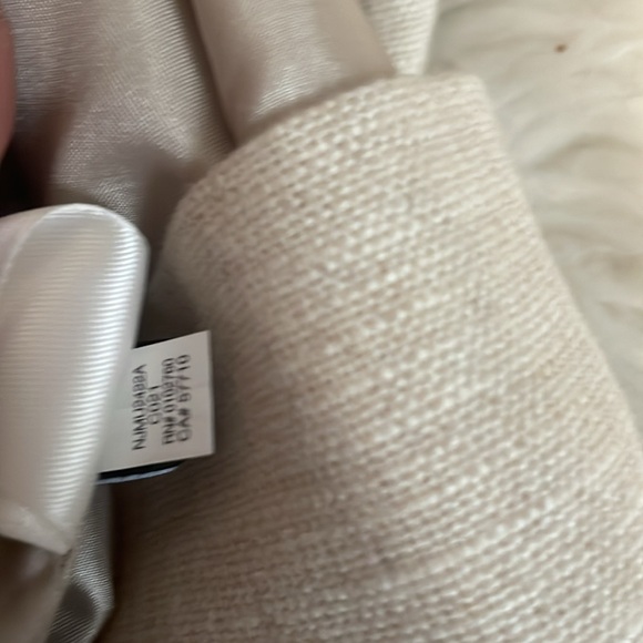 Kate Spade Domino Size 0 Shift Dress Cream Linen elegant embellished neckline - Picture 10 of 11